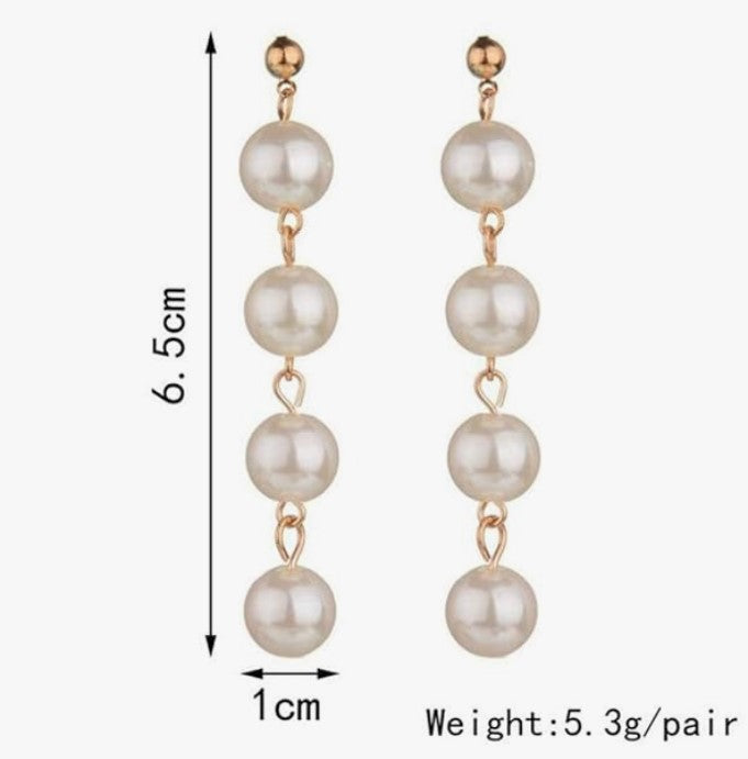 Pearl String Dangler Earrings
