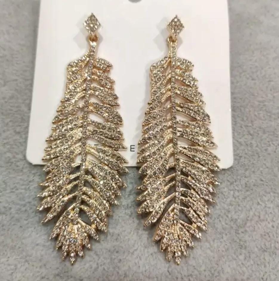 Sparkling Leaf Earrings