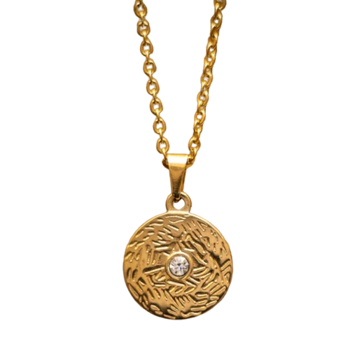 Zircon Coin Necklace