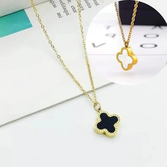 Clover Anti-tarnish Necklace (black and white in one)