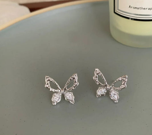 Glittery butterfly stud Earring