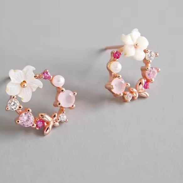 Cherry Blossom Wreath Earrings