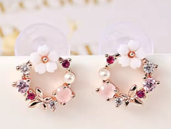 Cherry Blossom Wreath Earrings