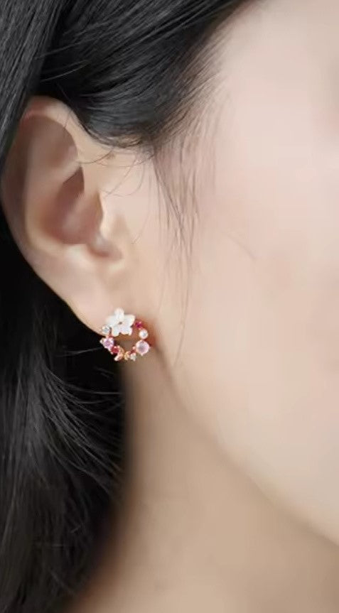 Cherry Blossom Wreath Earrings