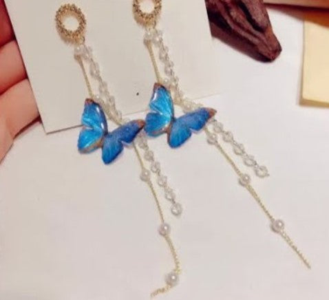 Blue Butterfly Danglers