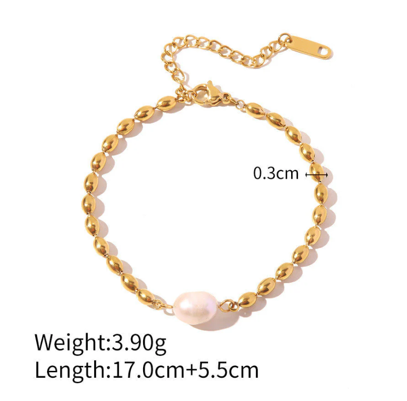 Golden Glow Pearl Bracelet